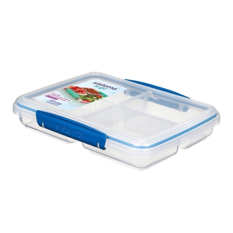 Multi Split Food Storage Container 3 Compartments Snack Lunch Prep BPA Free New