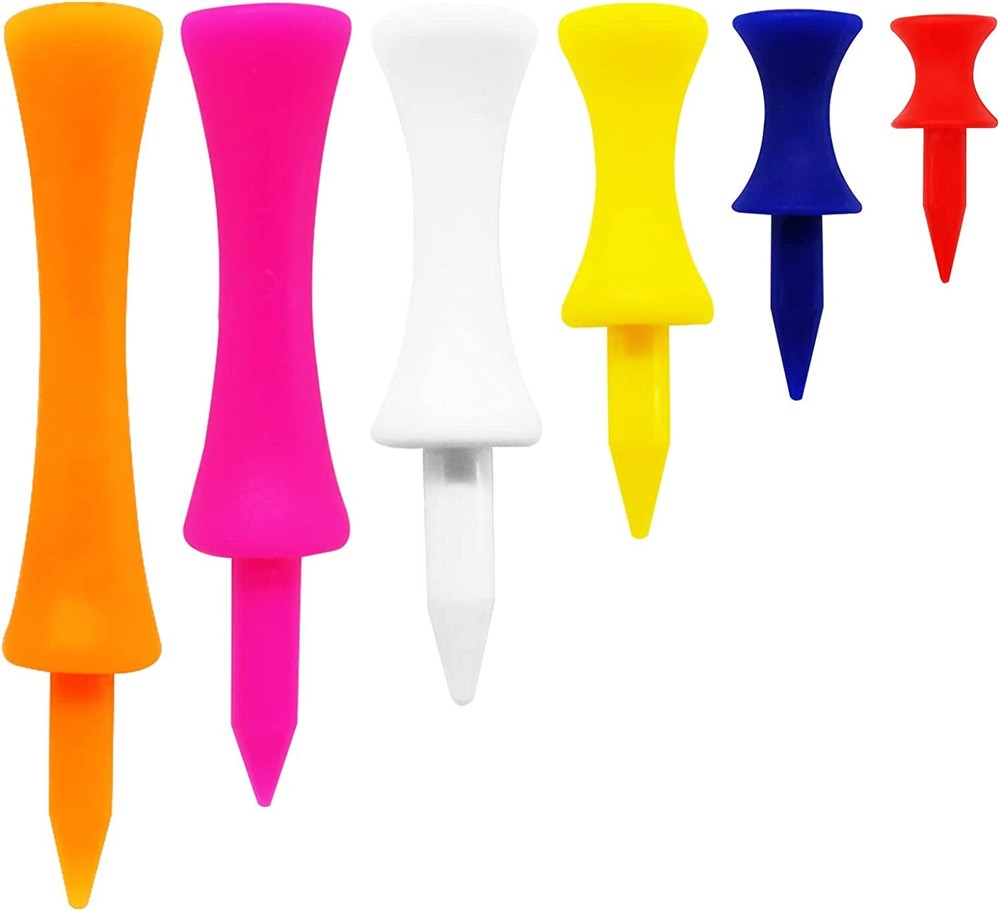 2 3/4" Orange Plastic Step Down Golf Tees (100 Count) - Castle / Graduated US