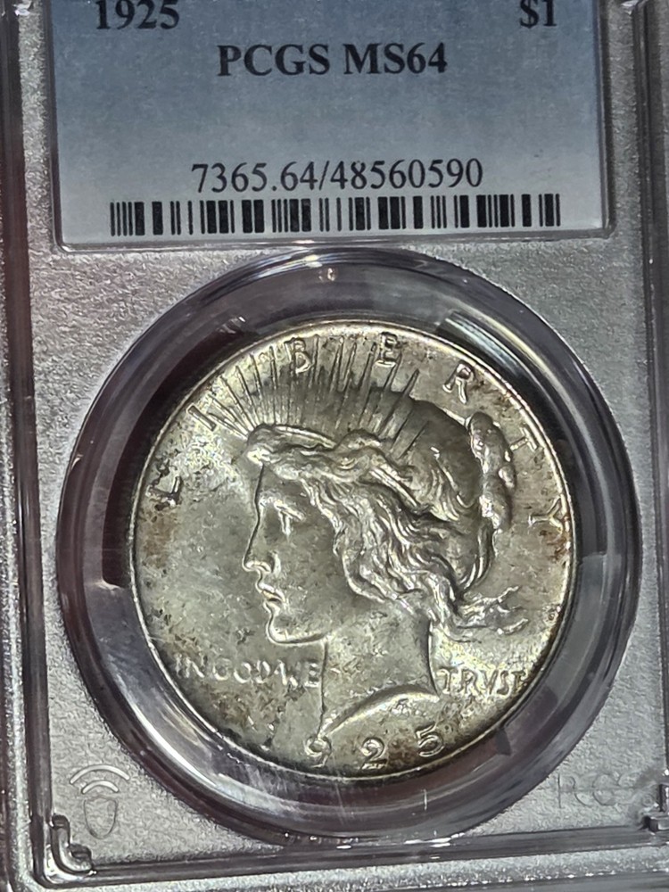 1925 $1 PeaceDollar PCGS MS64 Toned