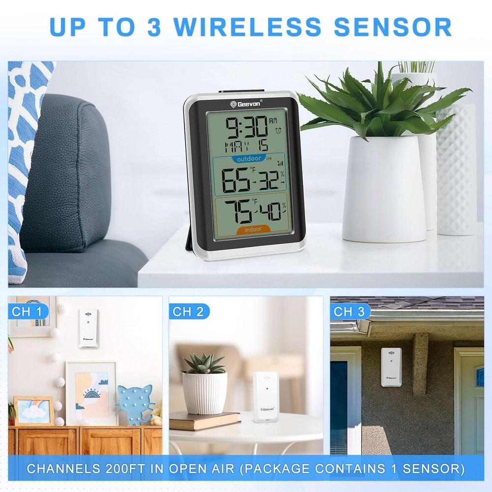 Multi-Function Wireless Thermometer with Backlight & Max/Min Tracking Features