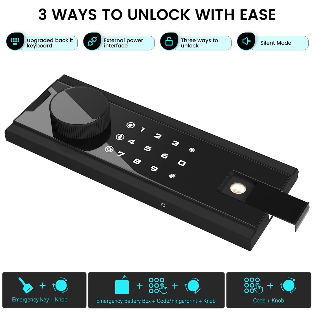 Kavey 2.0 Cub Safe Box, Lock Box with Backlit Touch Screen Keypad