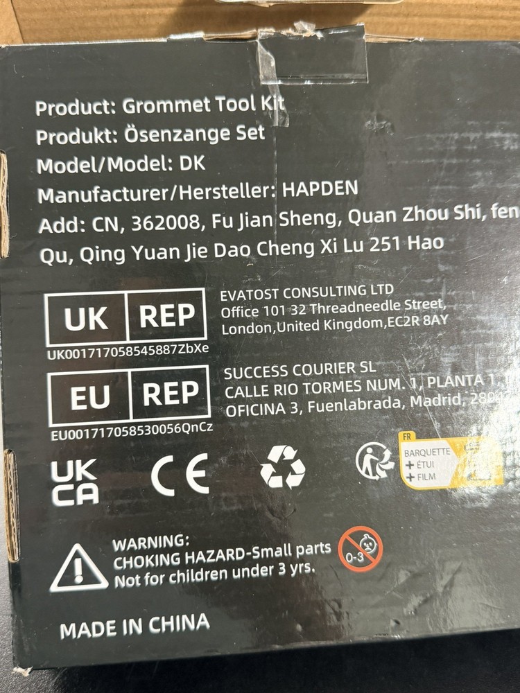 Hapden Grommet Tool Kit 10mm - NEW