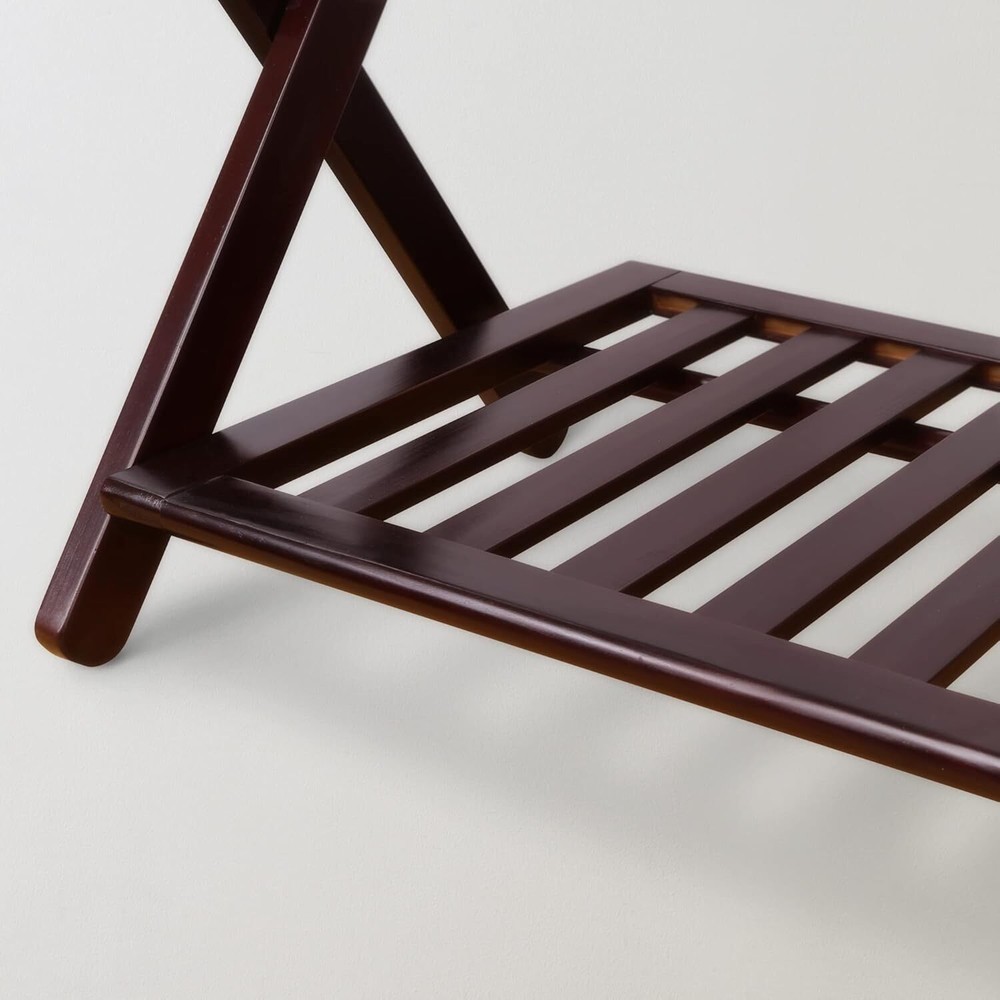 Luggage Rack with Shelves, Espresso