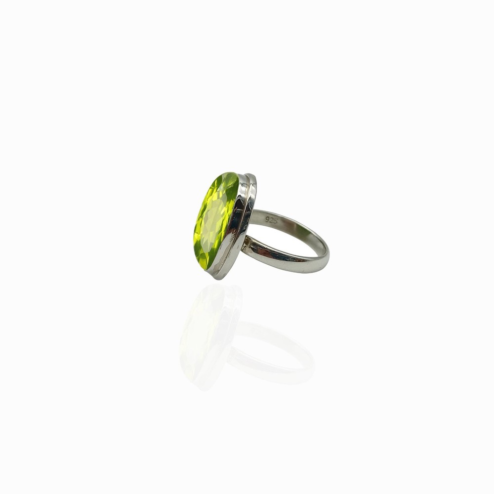 Peridot Natural Gemstone 925 Sterling Silver Handmade Ring