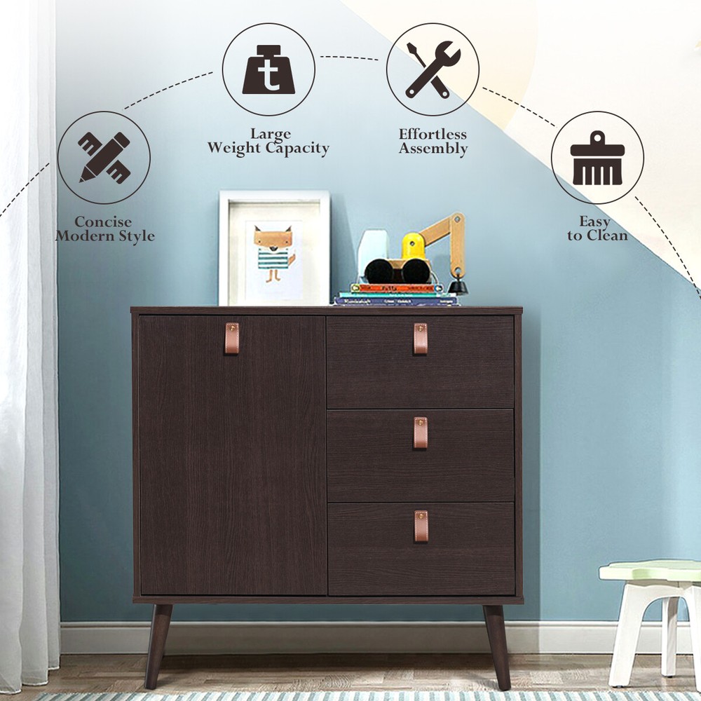 3-Drawer Sideboard Cabinet for Storage& Display Entryway Table Buffet Table