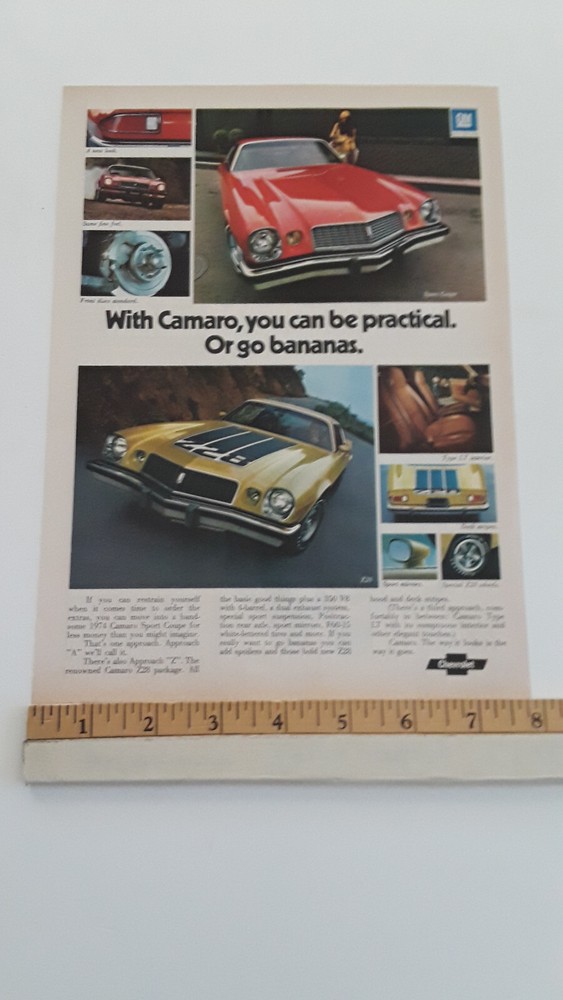 1974 CAMARO   ORIGINAL 1974 AD