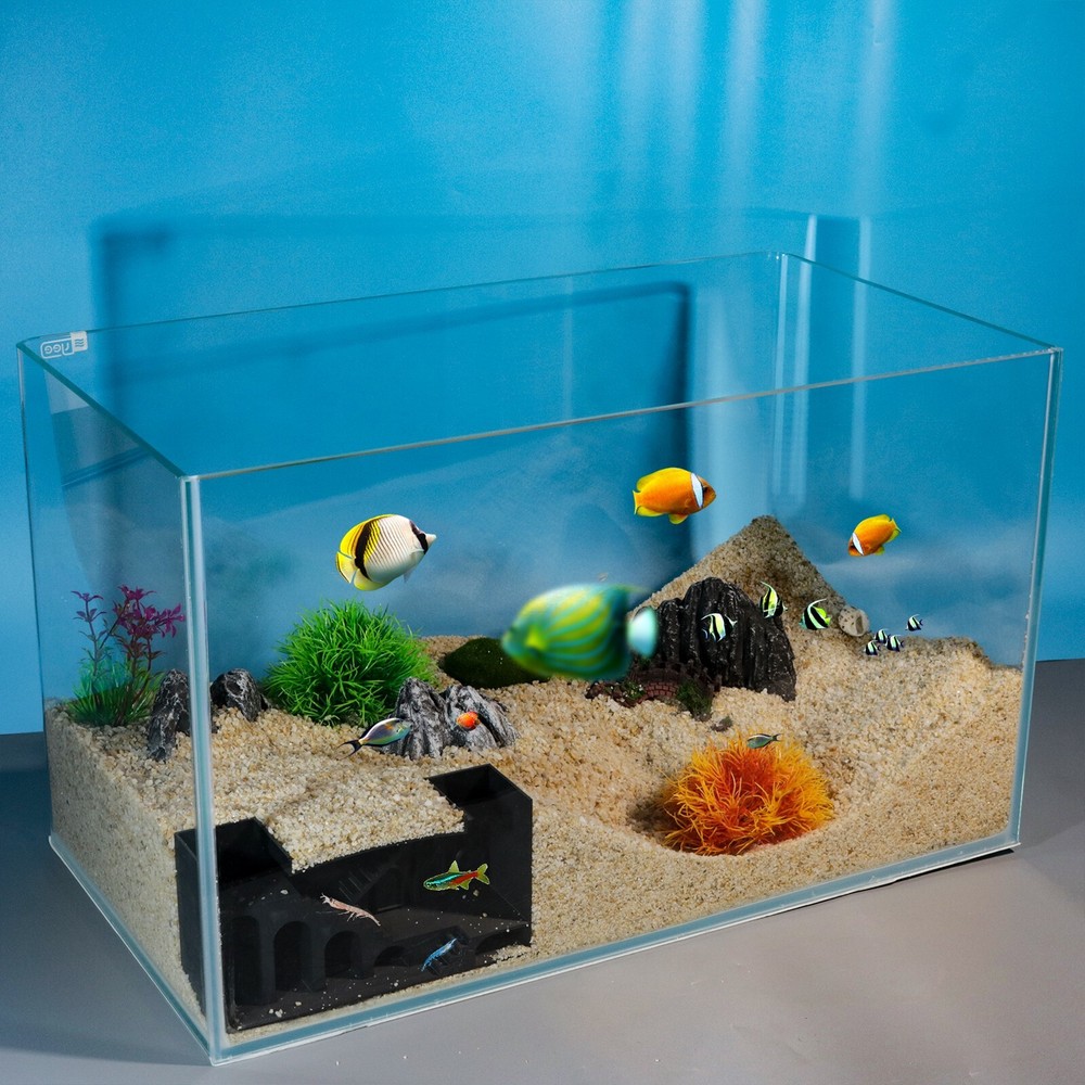 PLA 3D Print Rectangular Maze Underground Fish Tunnel Cave Aquarium Fish Decor