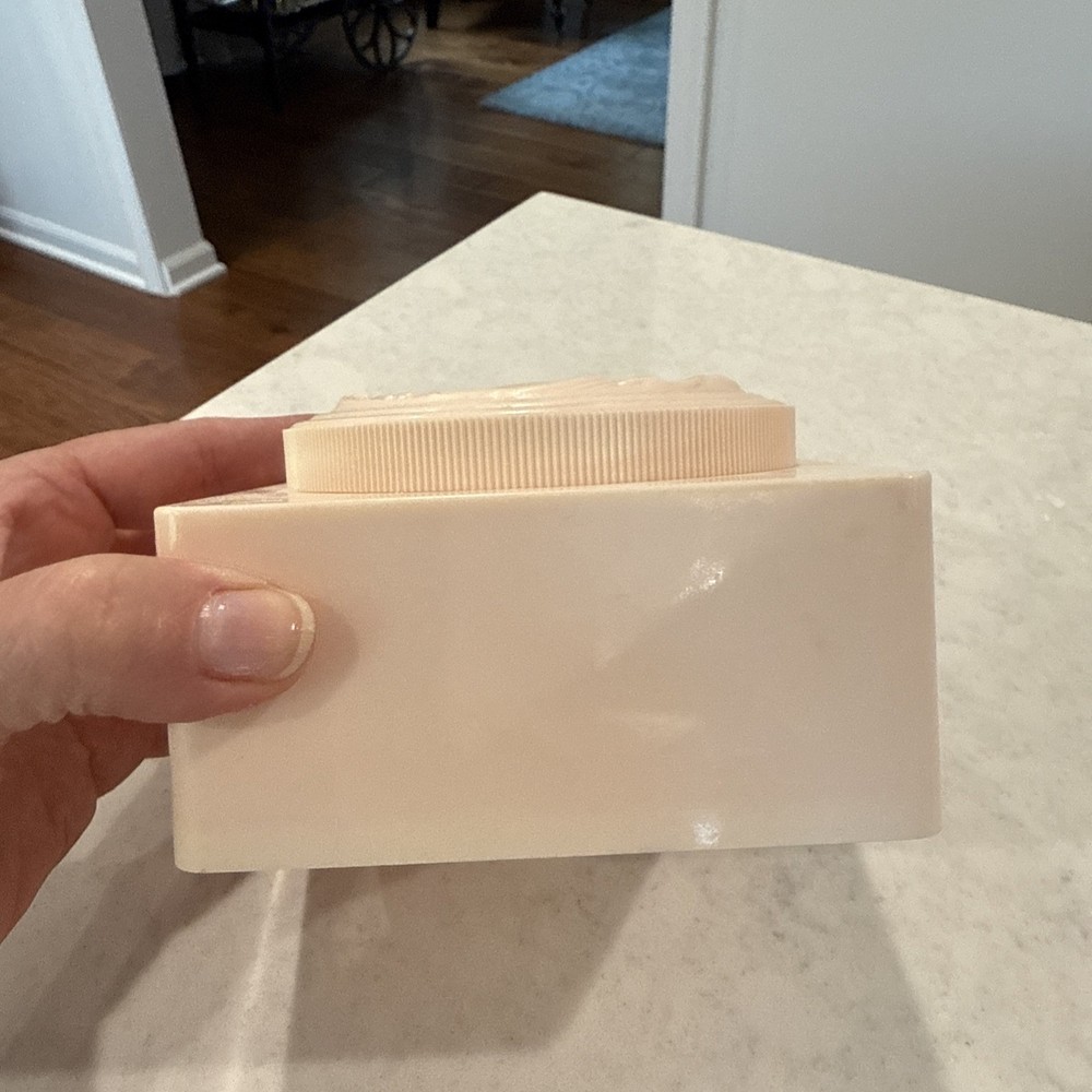 Vintage White Shoulders Bath Powder Box With Puff