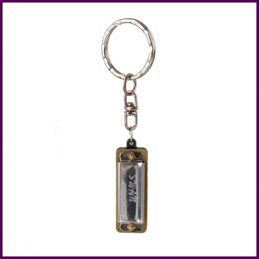 Metal Chain Silver Tone Necklace Design Mini Harmonica