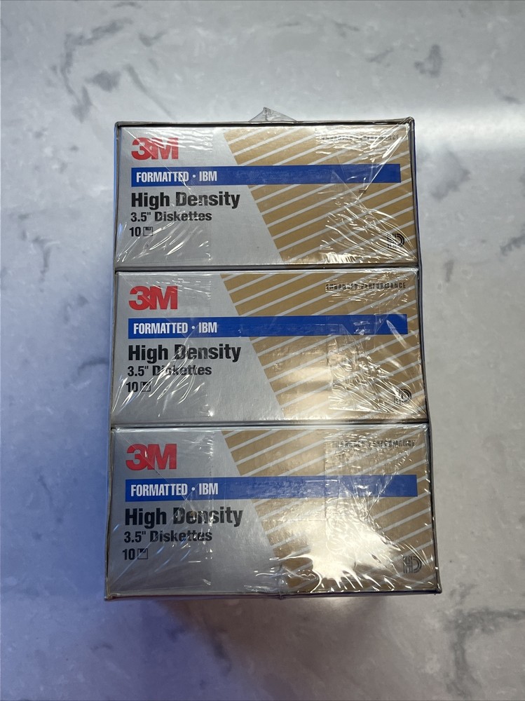 3M High Density DS, HD Diskettes 3.5” NEW SEALED 3 PACK