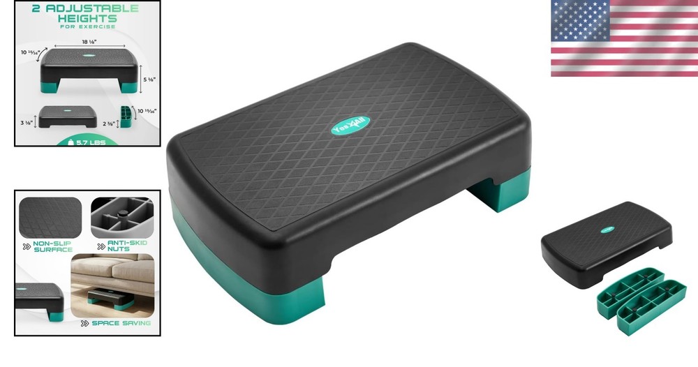 Compact Aerobic Step Platform with Adjustable Risers for Ultimate Home Workouts