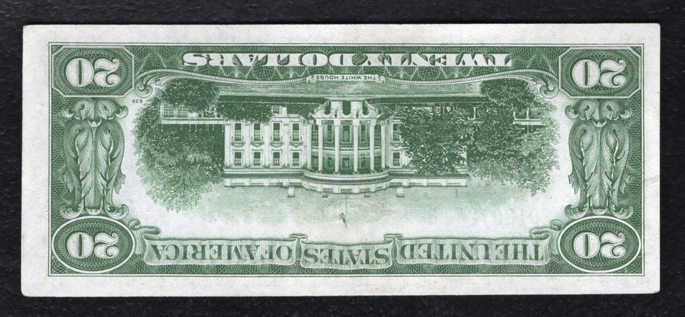 1934-C $20 FRN RICHMOND, VA “INVERTED BACK ERROR” GEM UNCIRCULATED.