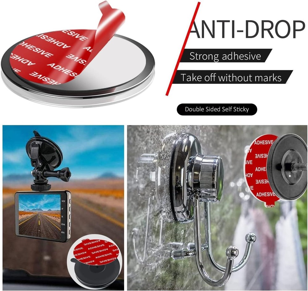 6pcs Double-Sided Adhesive Pads for Windshield Camera Mounts - Strong & Durable