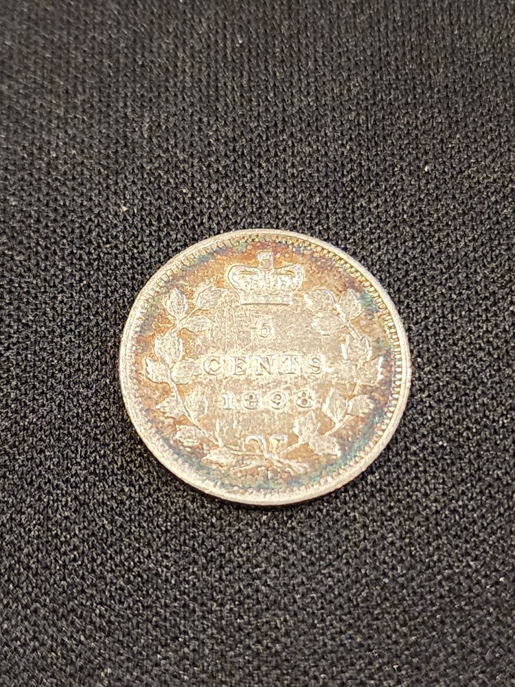 1898 Canada 5 Cents Silver Coin