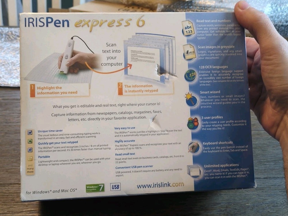 IRIS Pen EXPRESS 6 ELECTRONIC Highlighter Scanner NEW IN BOX