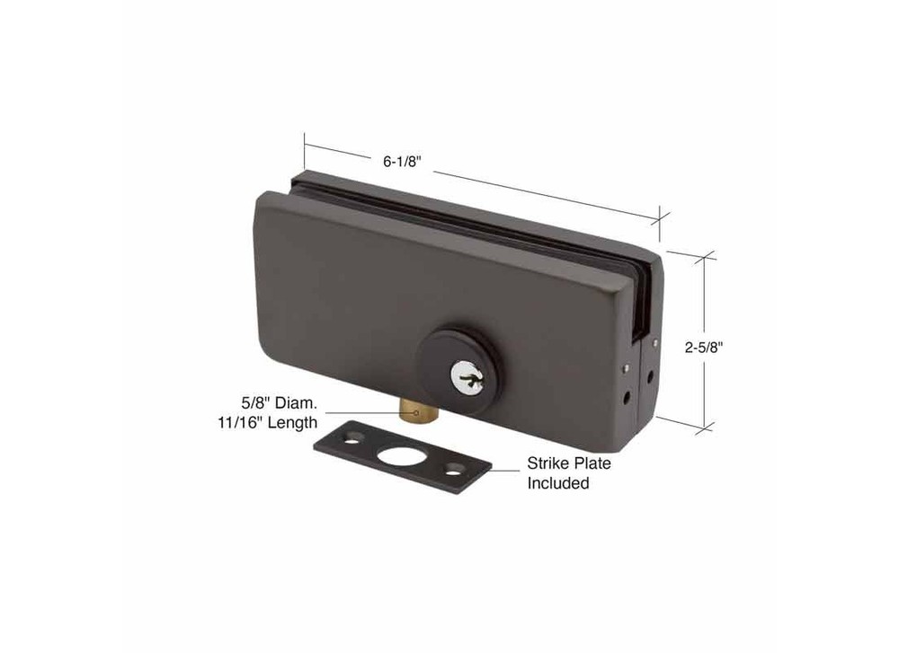 FHC PF215MB Patch Lock with 5/8" Diameter Bolt Throw - Matte Black