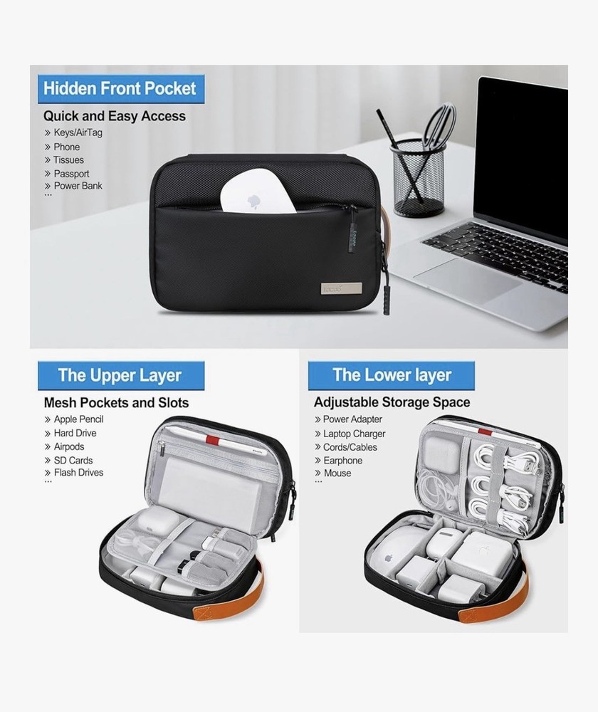 Lacdo Cord Organized Black