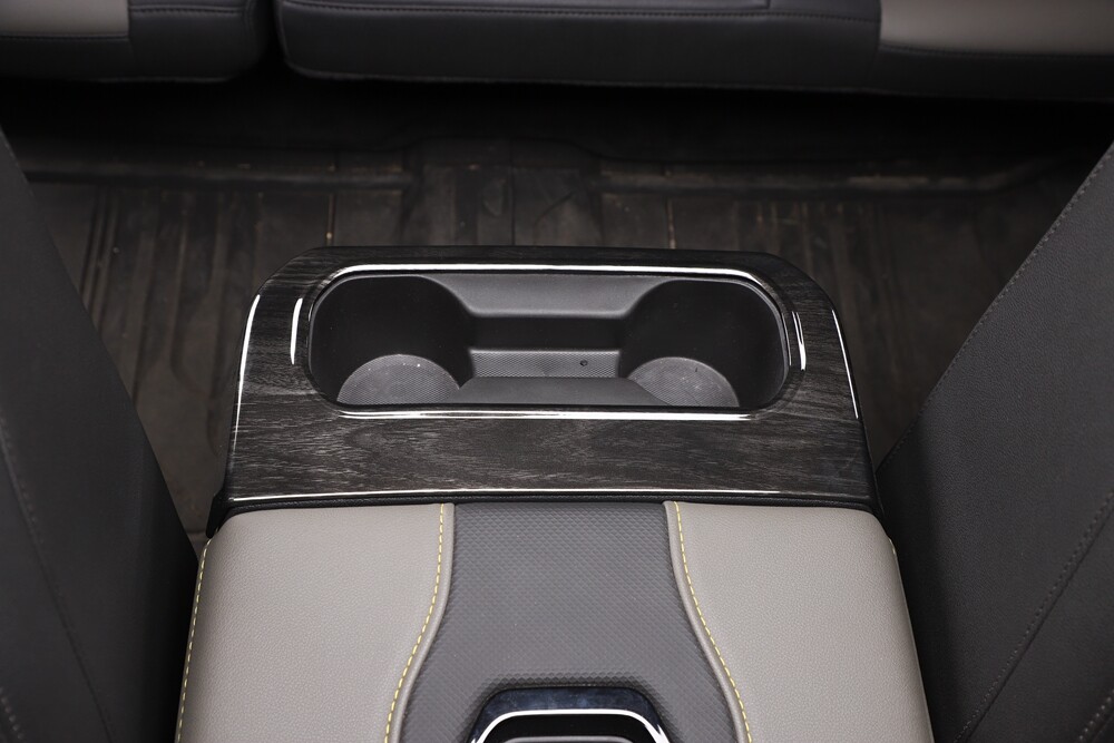 Black Wood Armrest Box Rear Cup Holder Panel Trim for Chevy Silverado 1500 2019+