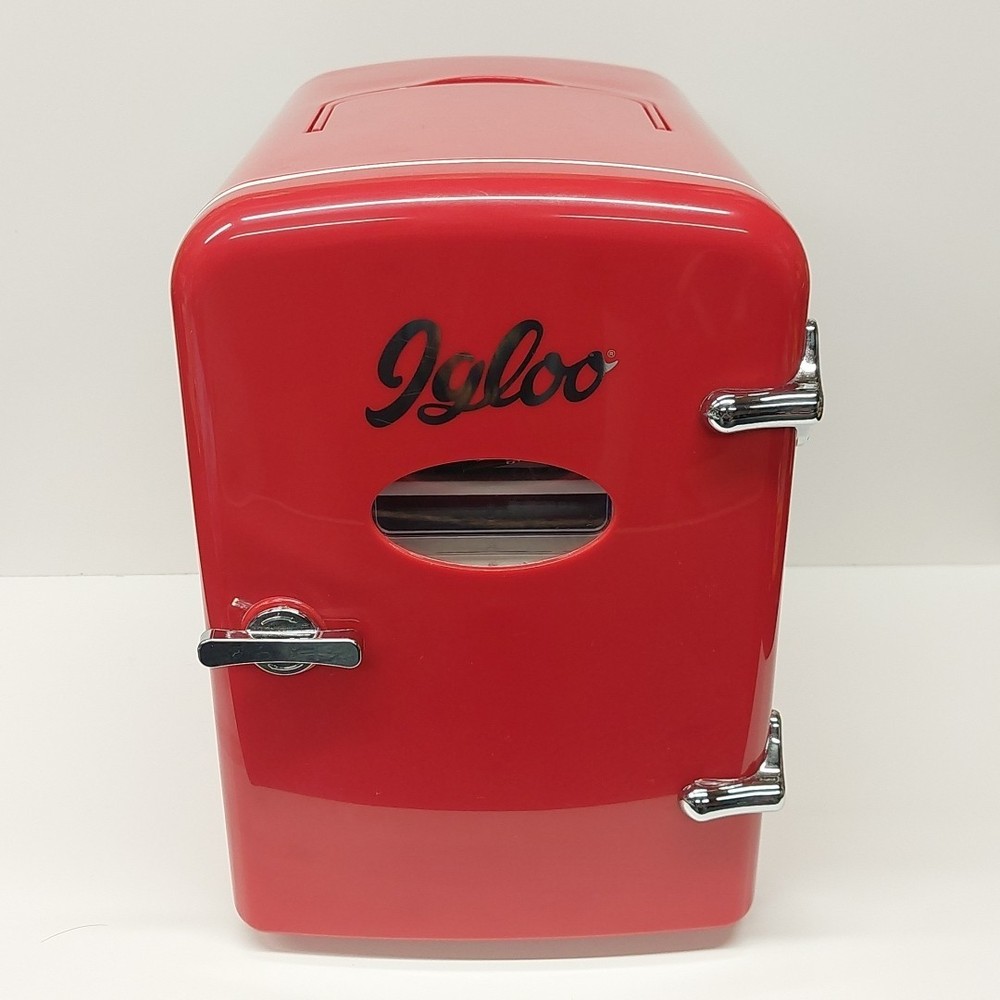 Igloo Retro 6 Can Mini Fridge Red Tested Working