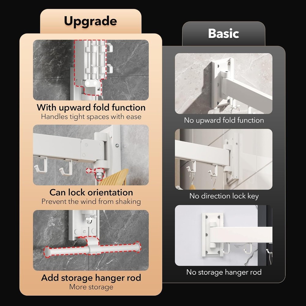 Clothes Drying Rack,Laundry Drying Rack Wall Mount, Wall Mounted Clothes Rack...