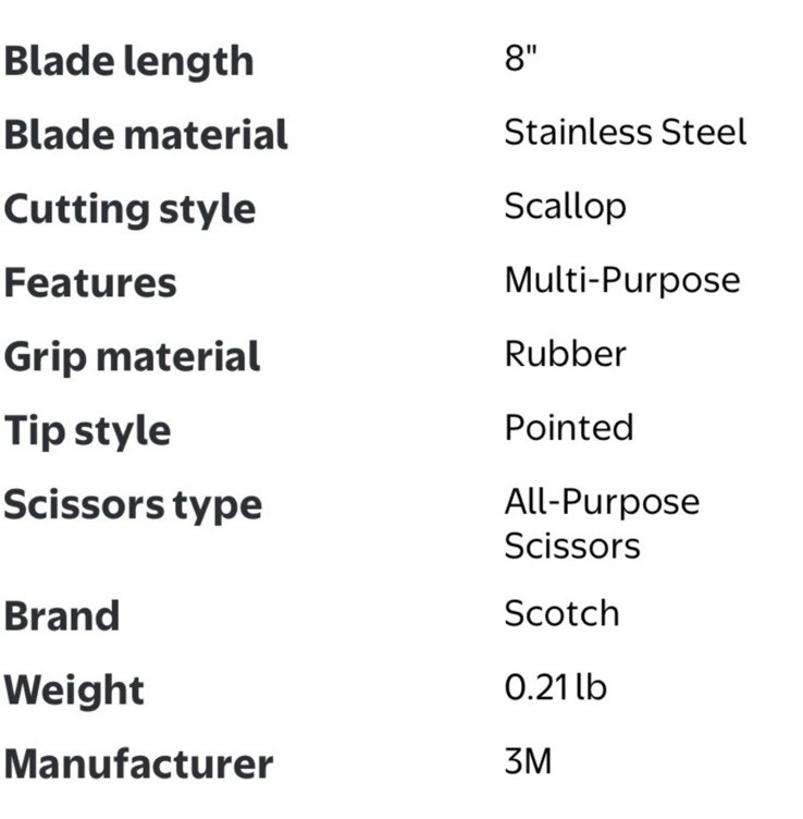 3pack Scotch Multi-Purpose Stainless Steel Scissors 8"