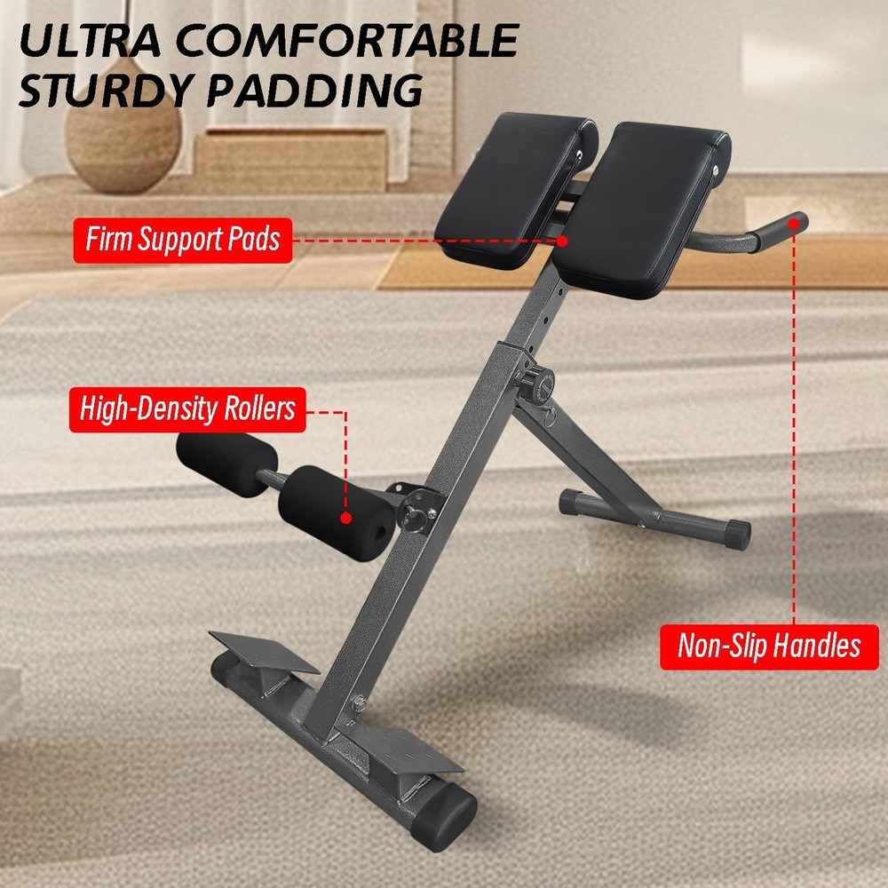 Adjustable Bench Foldable Exercise Bench Back Extension Machine Roman Chair