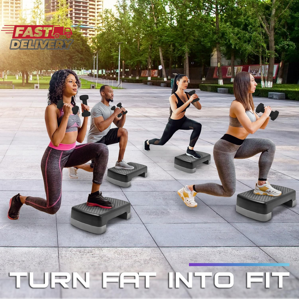 Yes4All Aerobic Exercise Step Platform, Exercise Stepper with Risers for Cardio