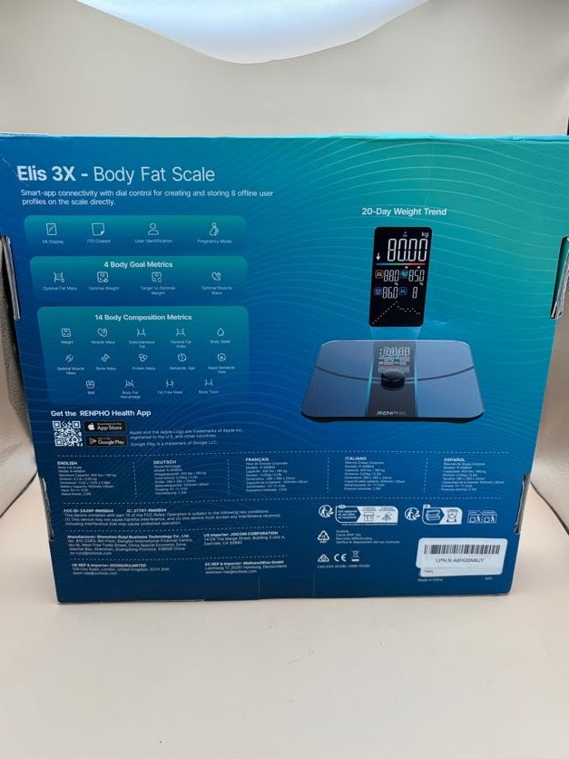 RENPHO Elis 3x Bluetooth Body Fat Scale, Smart Digital Bathroom Weight Scale
