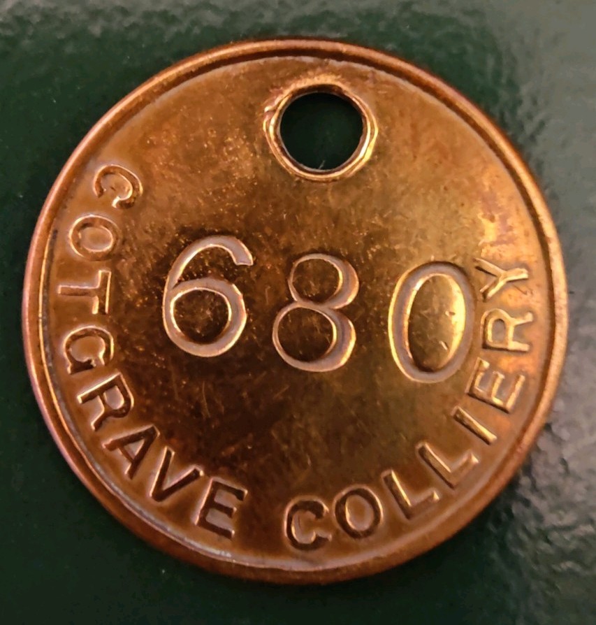 Cotgrave Colliery Pit Check Tally marked Cotgrave Colliery 680