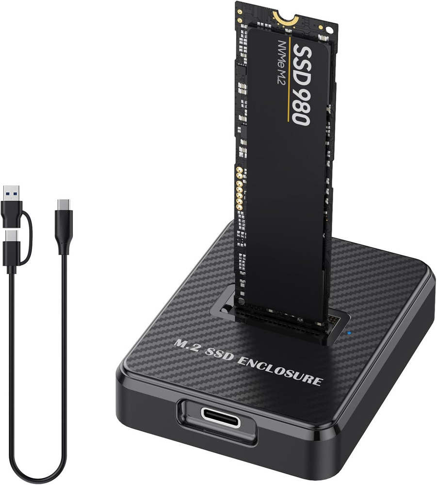 Nvme & SATA M.2 Reader/Writer, M.2 SSD to USB-A/C Reader Adapter Compatible with