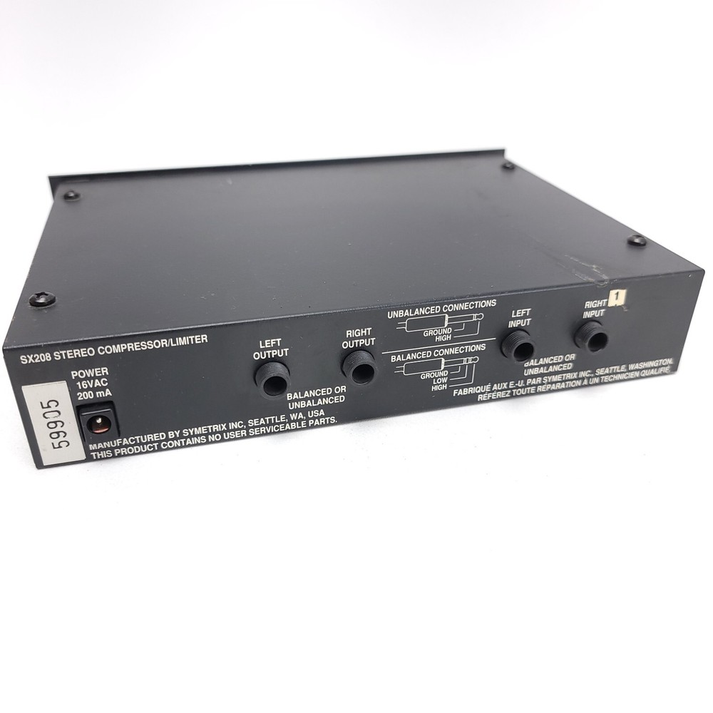 Symetrix SX208 Stereo Compressor Limiter UNTESTED