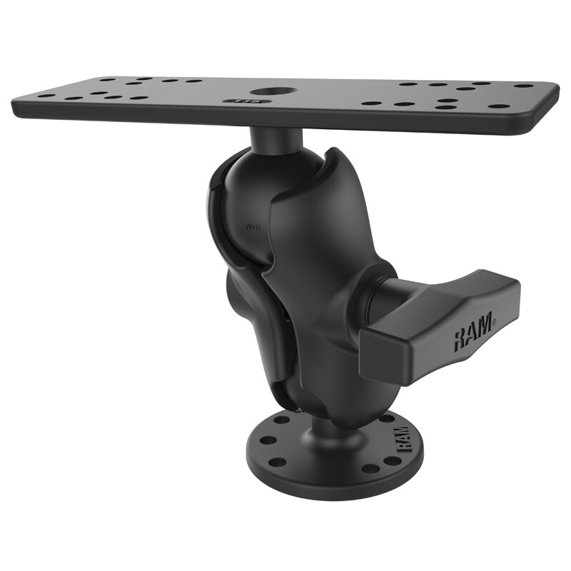 RAM Mount Rectangular Marine Plate Short Surface Screw Down Mount RAM-111U-B