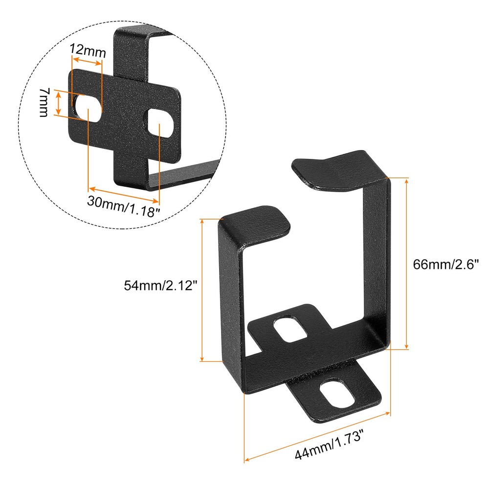 Server Rack Cable Management D Ring Hook Bracket Organizer Black Color/10 Set