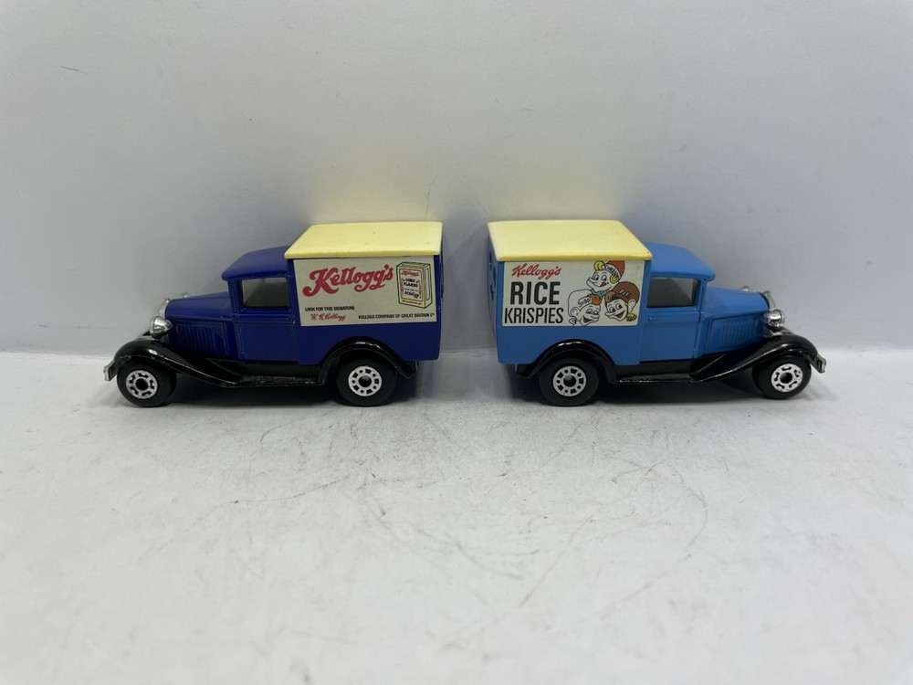 2x Matchbox Superfast Model A Ford Vans Kelloggs