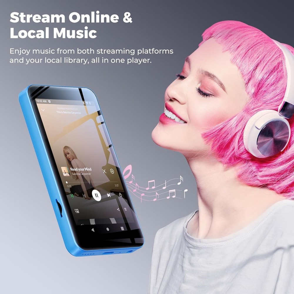 Blue MP3 Player with WiFi, Spotify & Parental Controls