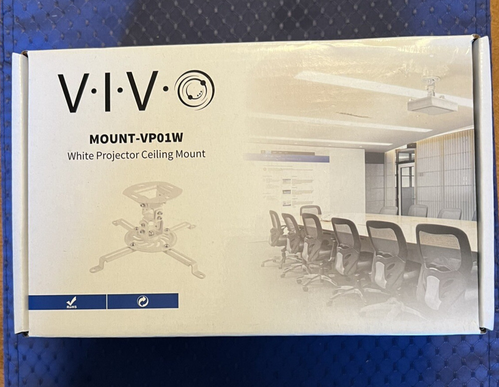 VIVO Universal Adjustable Ceiling Projector Theater Mount White Open Box