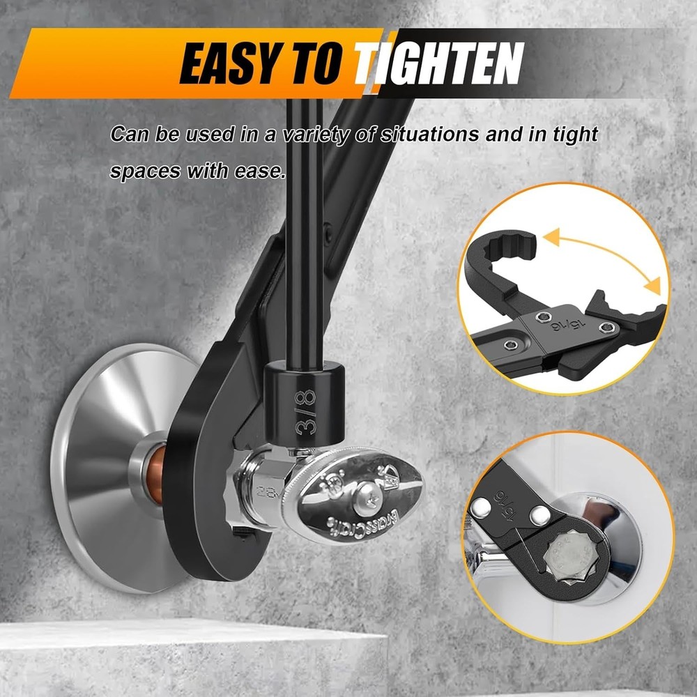 Compact Dual-Action Angle Stop Wrench - Essential Tool for Plumbing Projects