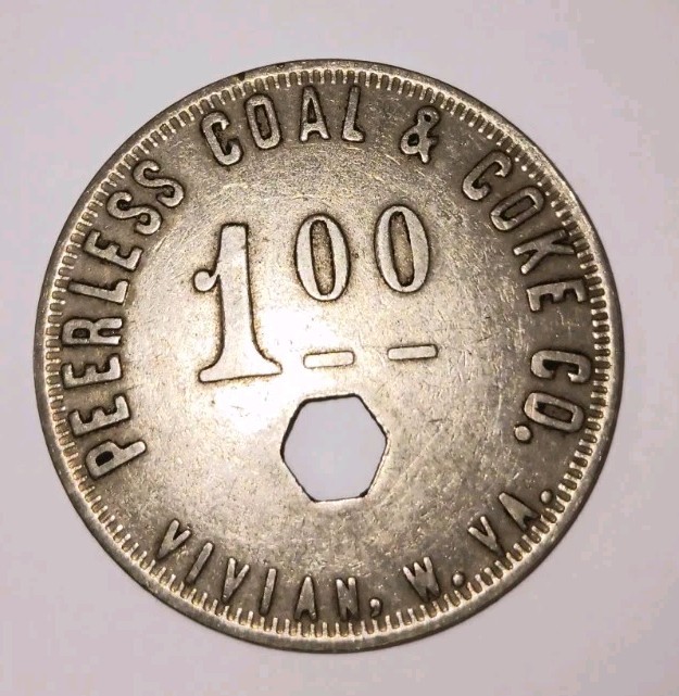 Vintage Wva Coal Script Tokens / Coins Money