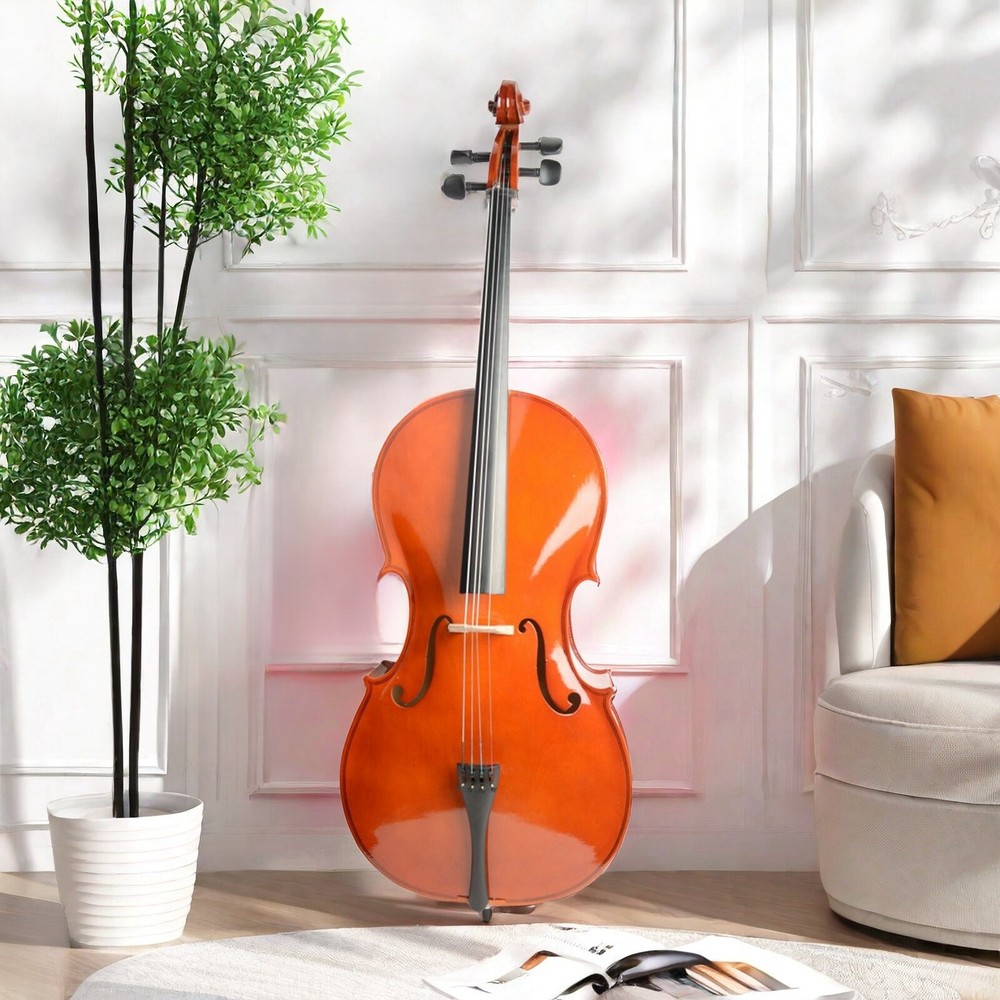 Natural Bright Surface 4/4 Full Size Acoustic Cello,Beginner Cello & Violoncello