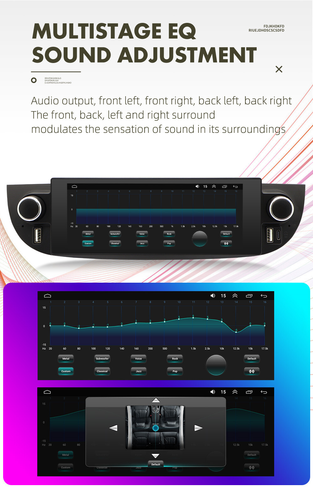 6.86in Touch Screen Car Radio Player USB RDS 4+32G Fit For Fiat 500 2007-2018