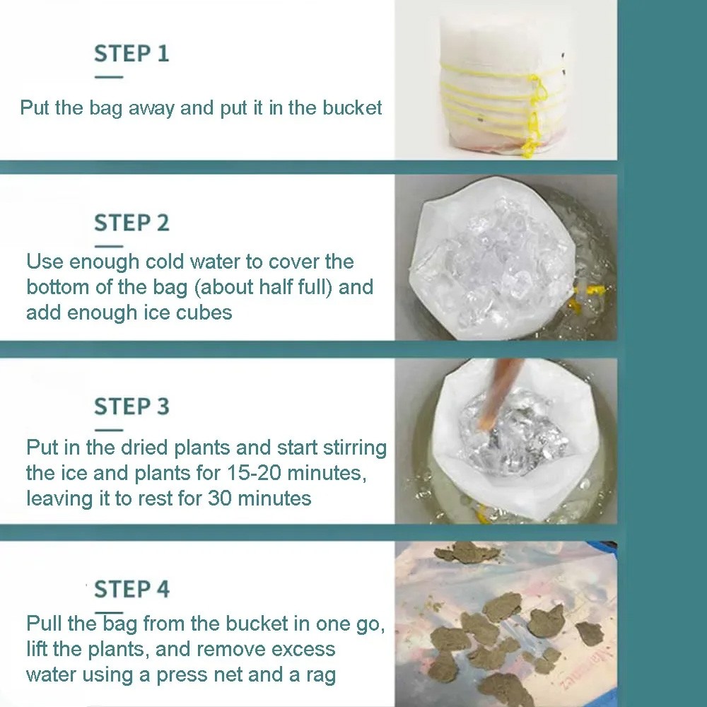 Bubble Bag All Mesh 5 Gallon 5 Bag Kit - Herbal Ice Extraction Bags - Pressing