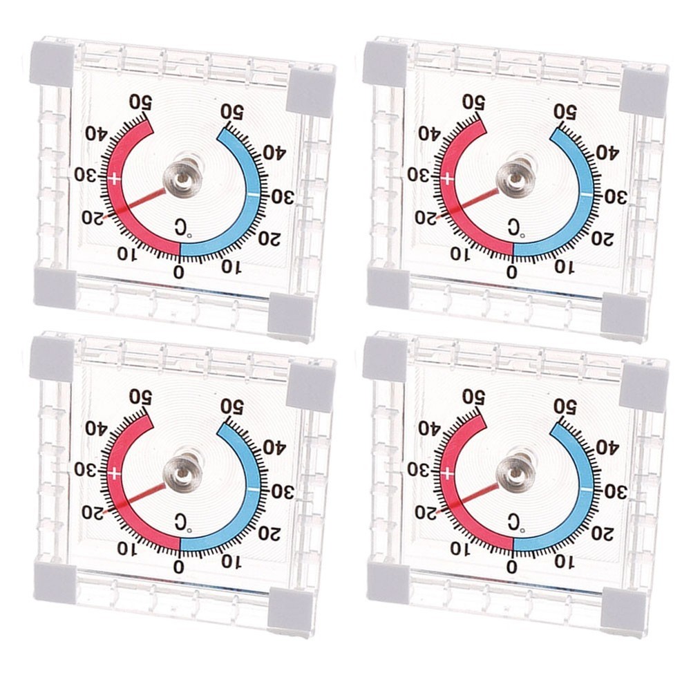 4pcs Square Thermometer for Windows and Doors Outdoor Temperature Reader