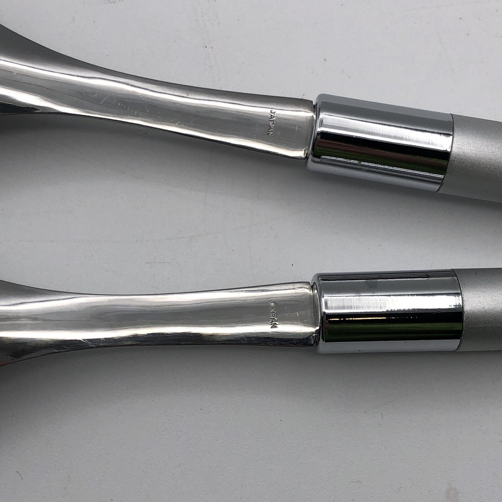 Frontier Forge Stainless Salad Serving Set Silver Acrylic Handles MCM (7531)
