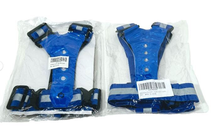 LED Reflective Running Vest High Visibility Warning Lights With Battery (2PK)
