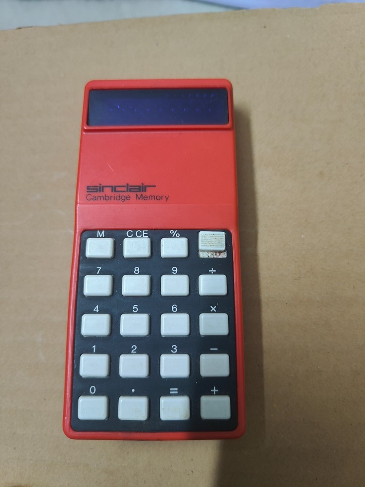 Vintage 1973 Sinclair Cambridge Calculator With Memory Function Red