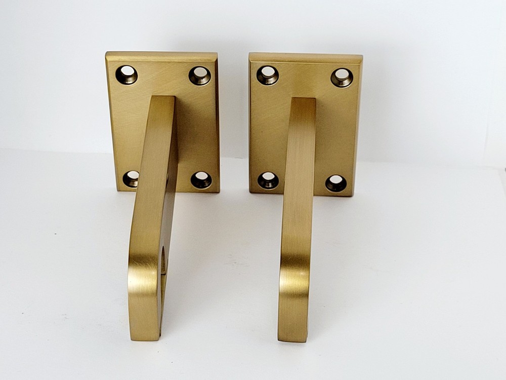 Restoration Hardware Bayonne Solid Brass End Brackets Small LBB Open Box