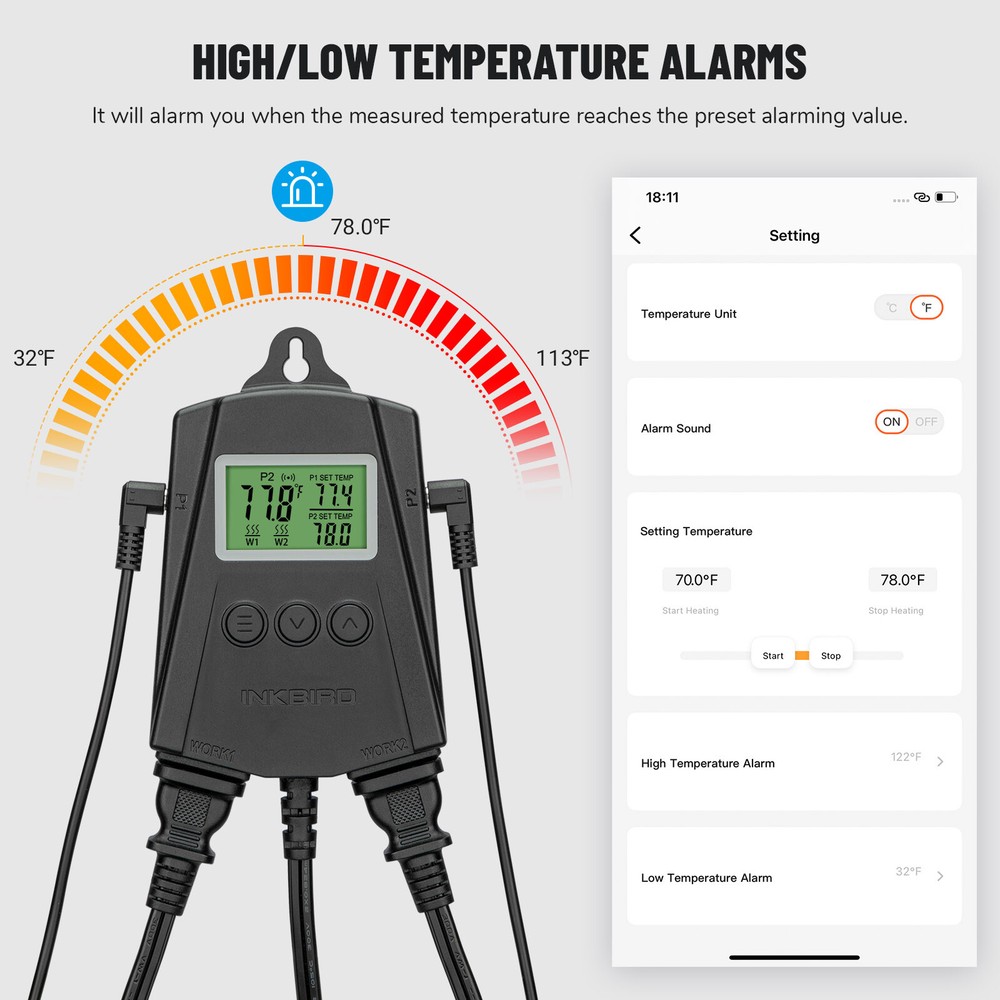 Inkbird Wifi Temp Controller Heating Mat Seedling Thermostat Seed Germination US