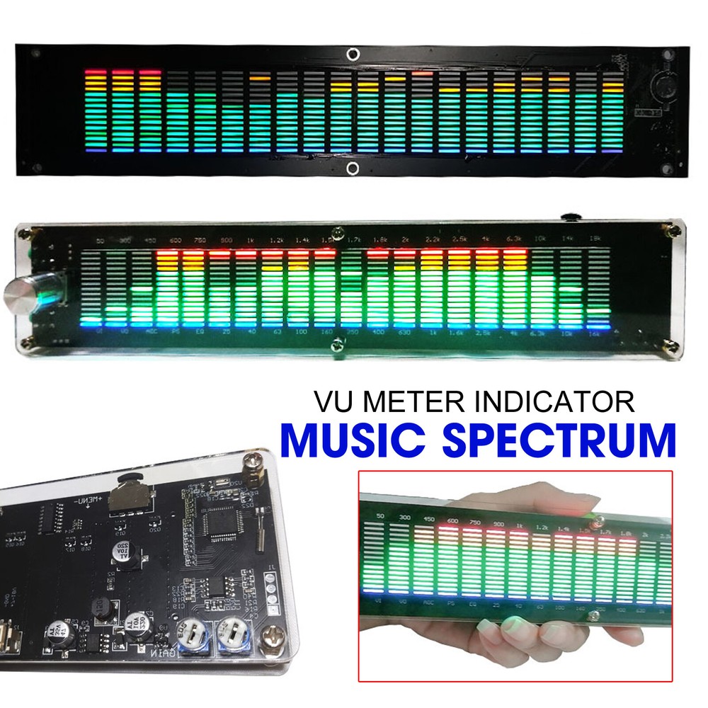 Stereo VU Meter Indicator Music Spectrum Analyzer 20 Segment LED Level Display
