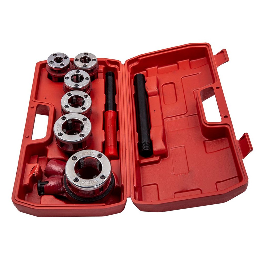 Ratcheting Pipe Threader Die Handle Hinge Plate Head Tool Kit 1/4'' 3/8''