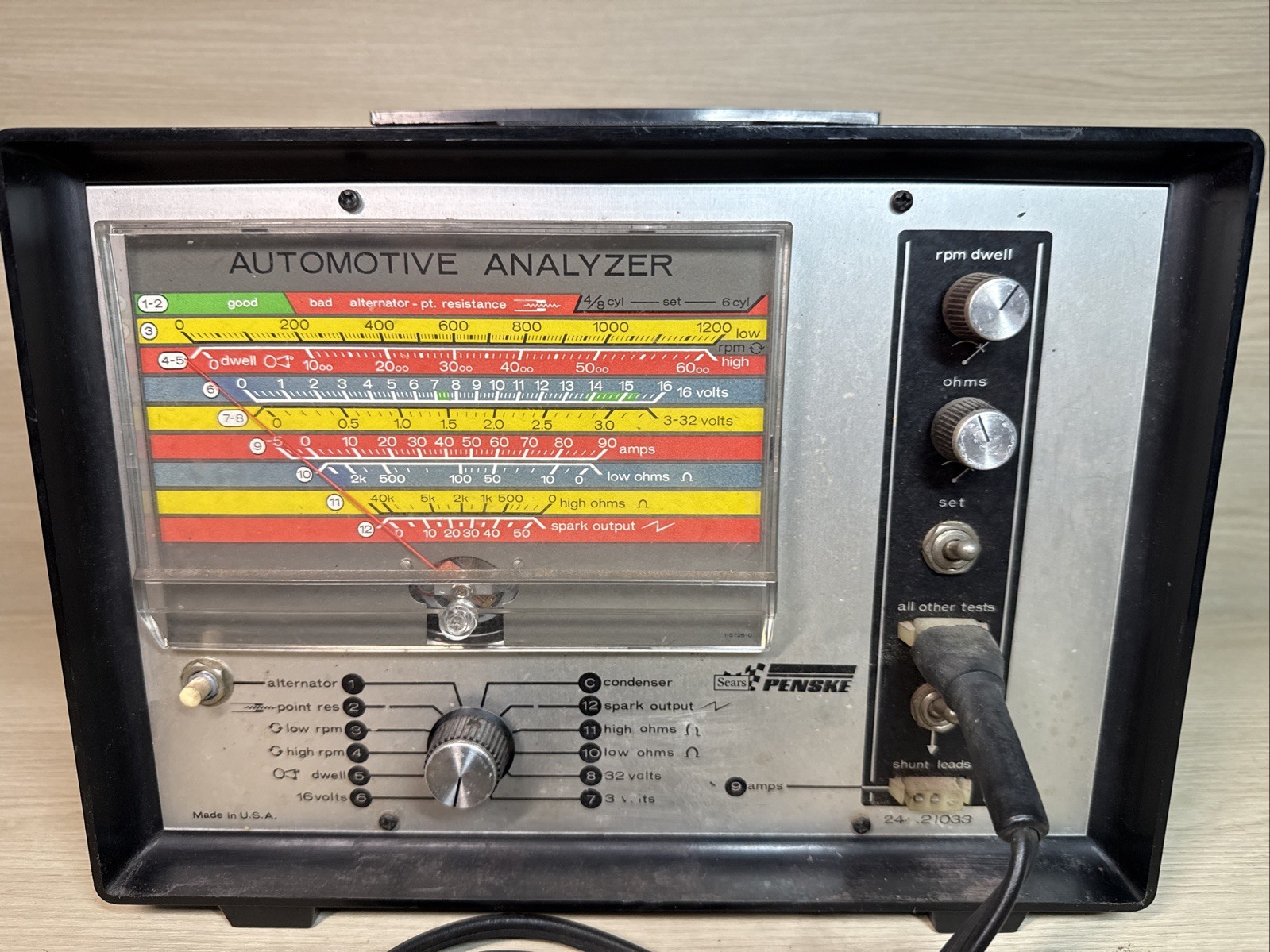Vintage Sears Penske 244.21033 Automotive Analyzer With Leads